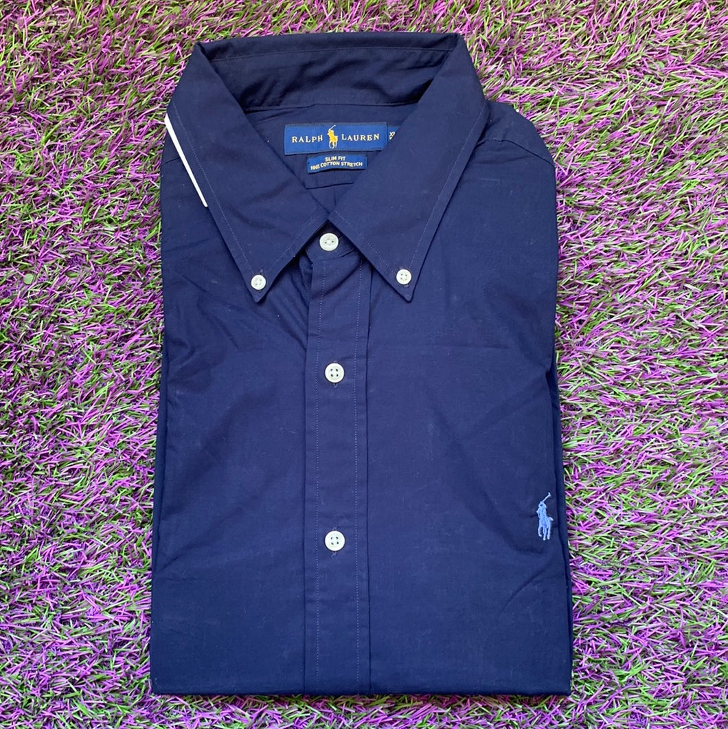Ralph Lauren Slim Fit Navy Blue Dress Shirt size XL